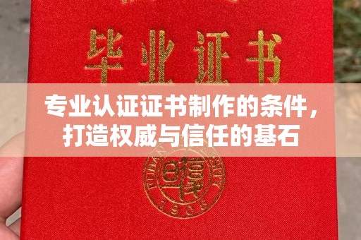 内乡专业认证证书制作的条件，打造权威与信任的基石