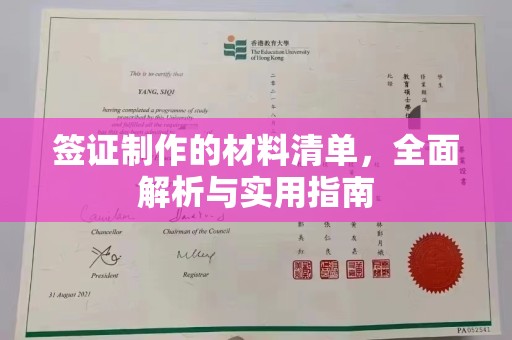 内乡签证制作的材料清单，全面解析与实用指南